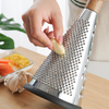 8 9 Inches Stainless Steel 3 Side Fruit Vegetable Professional Box Grater Cheese Shredder with Wood Handle