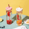 Summer High-Value Straw Cup Girls Fall-Proof Portable Handle Scented Tea Cups Large Capacity Water Bottle