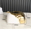 Customized Gold Leaves Desktop Ceramic Tissue Box Cover Car Table Napkin Holders Luxury Tissue Box
