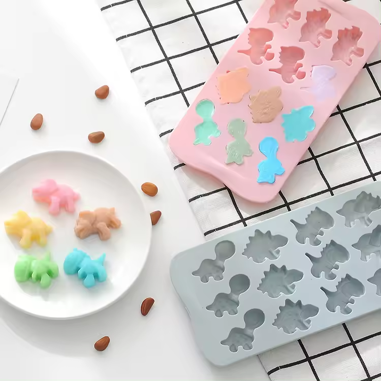 Cartoon Funny Candy Fondant Biscuit Diy Mould 3d Animal Dinosaur Shaped Silicone Chocolate Mold Manufacturer