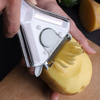 3 in 1 Kitchen Vegetable Fruit Tool Switchable Three Sided Blade Stainless Steel Slicer Cutter Peeler with Clear Plastic Handle