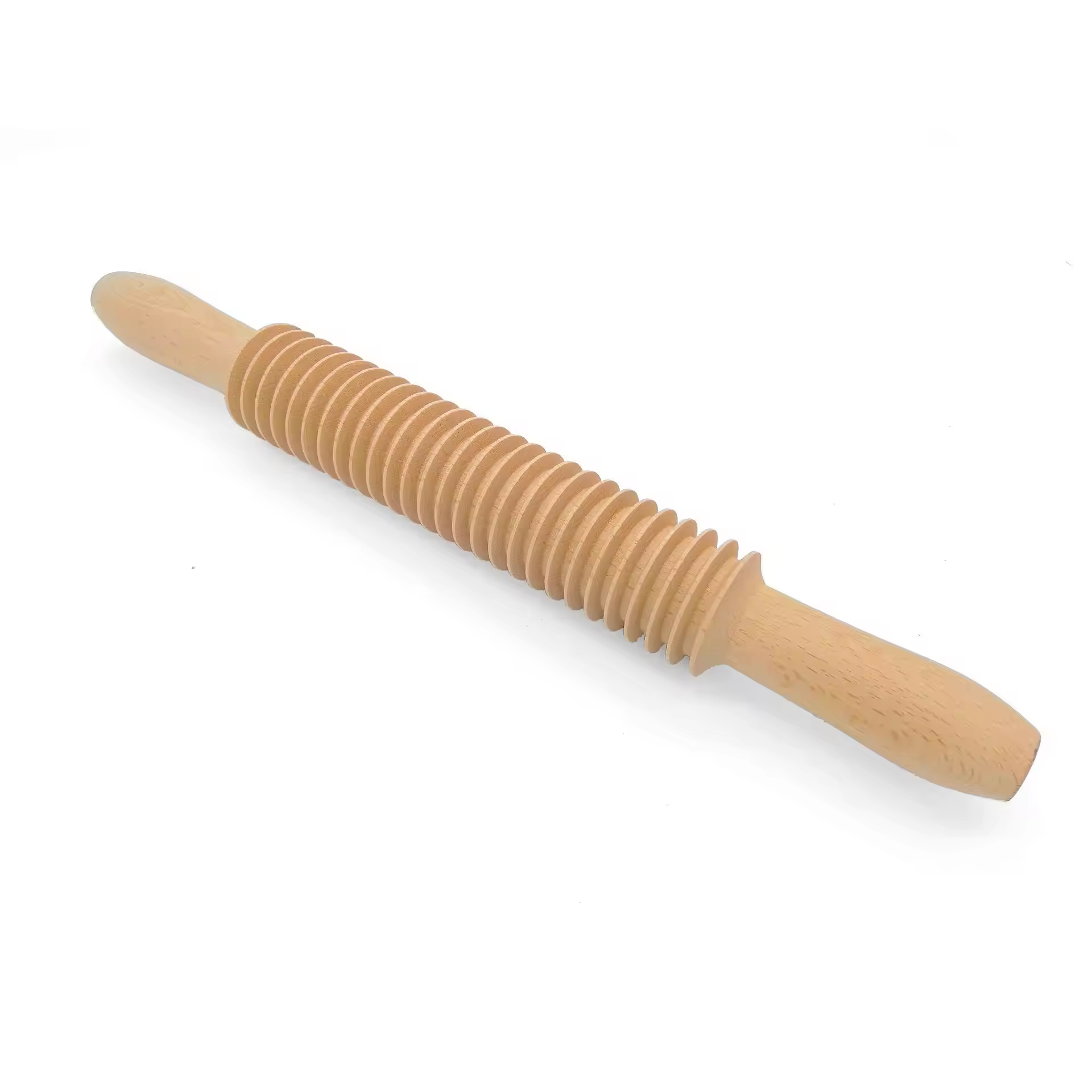 Spaghetti beech wood rolling pin wooden screw thread long thin wood rolling pin manufacturer supplier