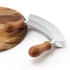 Kitchen Vegetable Fruit Tool Large Double-Edged Blade Stainless Steel Slicer Cutter with Acacia Wood Handle