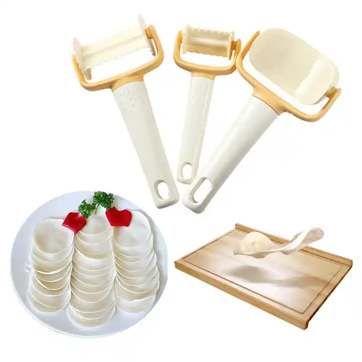 3pcs Plastic Dumpling Ravioli Dough Cookie Pastry Roller Cutter Set Manufacturer
