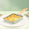 Japanese Non-stick Aluminium Pot Flat-Bottomed Kitchen Cooking Iron Pot Omelette Pan Frying Pan with Wood Handle