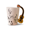 Funny Music Note Cup Clarinet Guitar Violin Snare Drum Piano Shaped Design Hand-Painted Coffee Mug with Instrument Handle