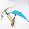 Manual Stainless Steel Wine Bottle Jar Corkscrew Cute Animal Dolphin Plastic Pp Handle Opener with Thread for Home
