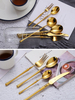 Luxury 18/10 Stainless Steel Gold Cutlery Set Wedding Events Spoon Fork and Knife Gold Flatware