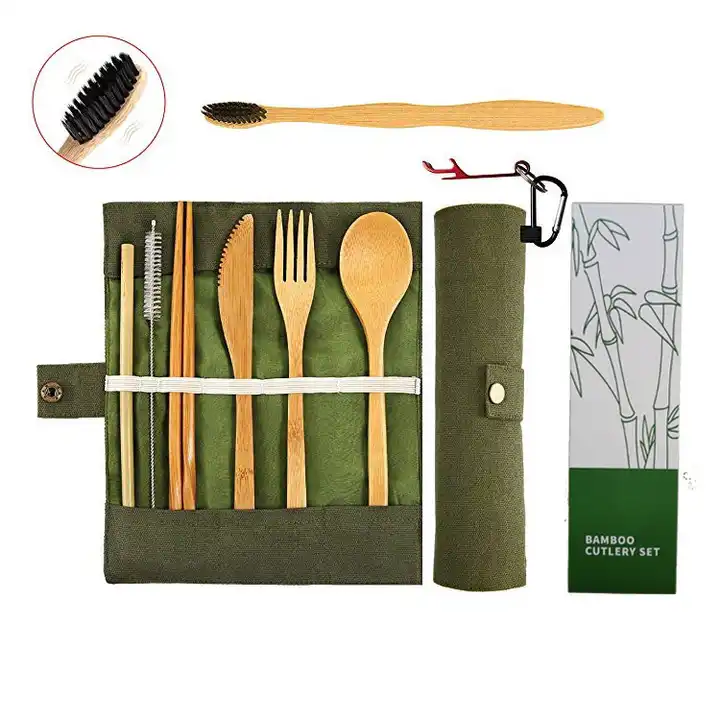 Eco Friendly Portable Reusable Flatware Camping Picnic Bag Travel Cutlery Set Manufacturer