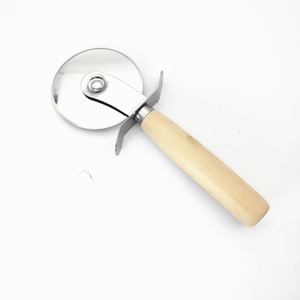 Wholesale Wood Stainless Steel Cheese Slicer Pizza Cutter with Wooden Handle