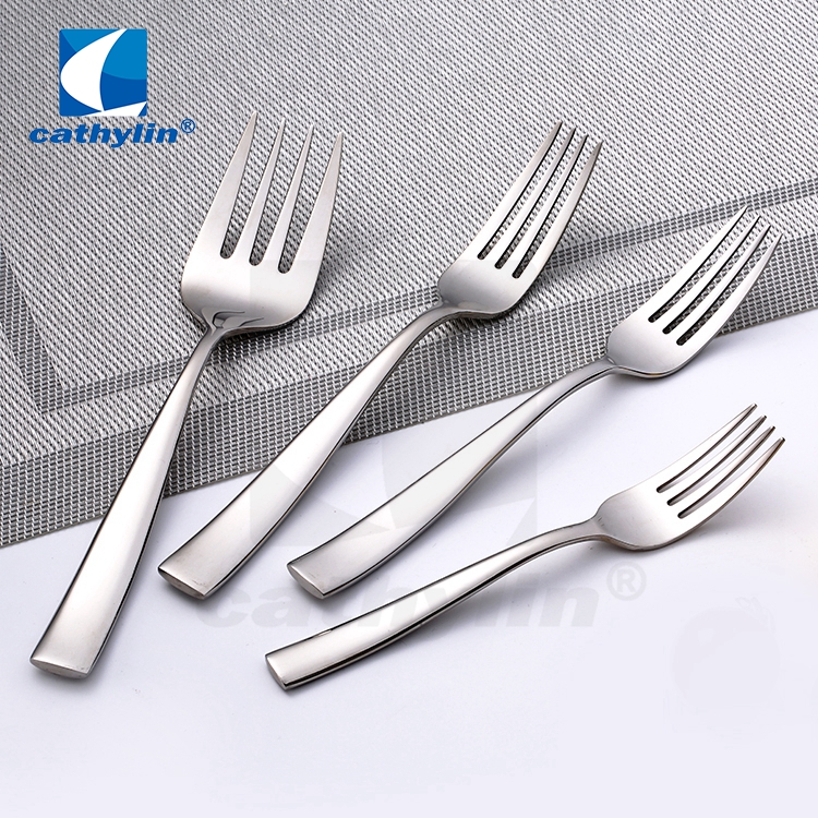 Cathylin 5pcs Stainless Steel Dessert Fork Knife Cutlery Set Restaurant Flatware
