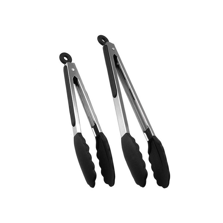 Premium barbecue accessories cooking tools set long silicon stainless steel food bbq grill tongs for the kitchen