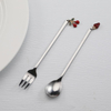  sliver Stainless Steel Tableware Creative Cute Spoon Fruit Fork Coffee Dessert Spoon Set