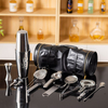 14PCS Bartending Kit Silver Metal 304 Stainless Steel Bar Cocktail Shaker Set with Black Portable Bag