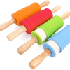 Wooden Silicone Small Mini Size Kids Play Children\'s Playdough Tools Rolling Pin