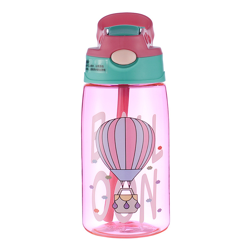 Little Bear Unicorn Cartoon Print Insulated Plastic Silicone Drink Water Bottle With Strap Lid And Straw For Kids