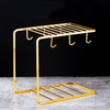 Gold Hanging Mug Glass Cup Golden Holder Coffee Cup Storage Rack Organizer And Display Stand with Hook Hanger