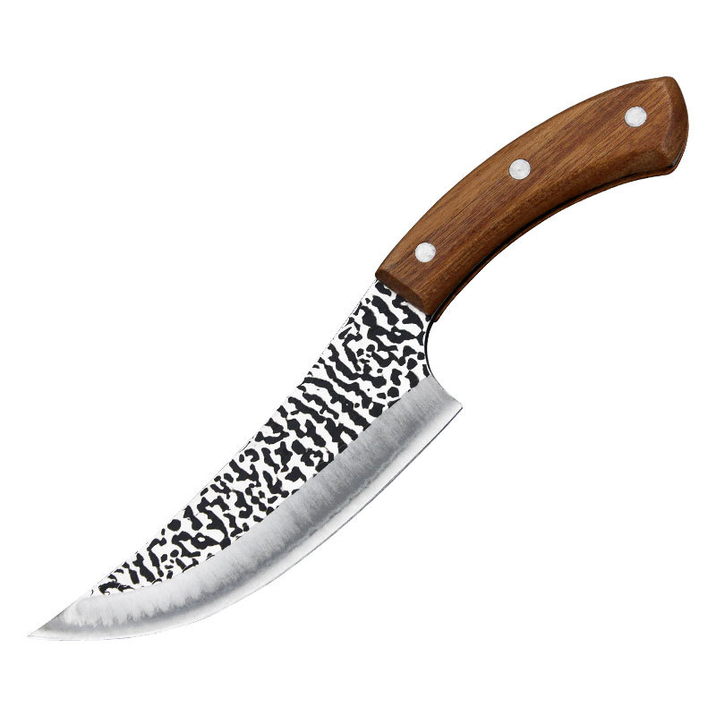 Metal 4CR13 Small Kitchen Cutter Stainless Steel Damascus Kitchen Knife with Wood Handle