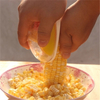 Manual Yellow Kitchen Gadget Plastic Stainless Steel Maize Stripper Sweet Vegetable Cutter Corn Peeler