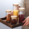 Multiple Size Kitchen Storage Glass Jar with Bamboo Wood Lid Glass Container with Lid