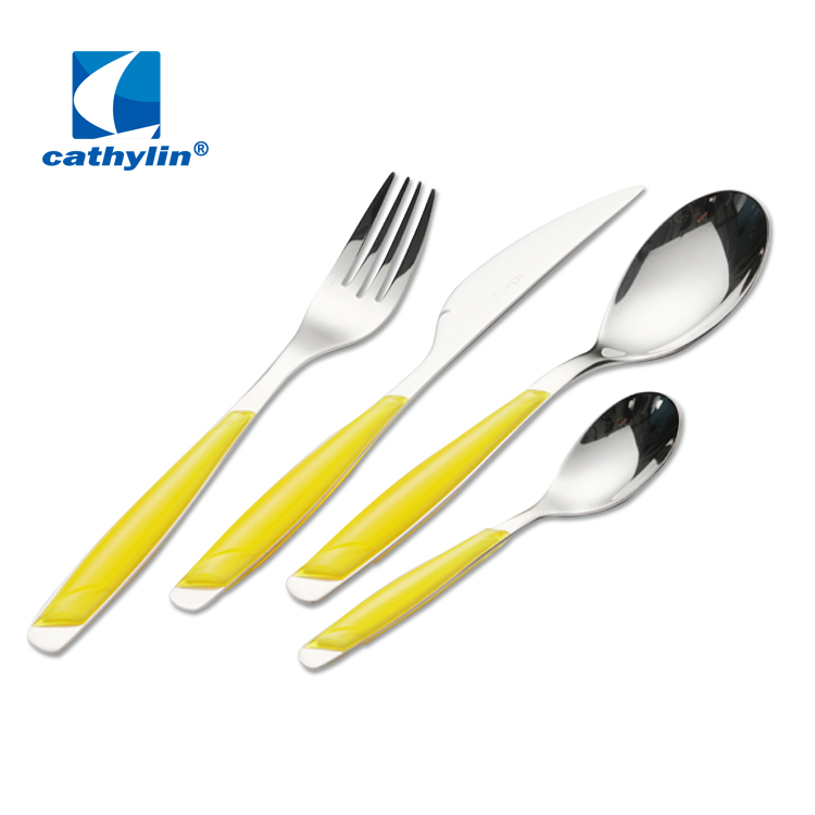 Cutlery Set ABS Flatware Sets Arrival Stainless Steel with Plastic Cathylin 4pcs New for Hotel Restaurant Home Gift Metal