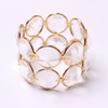 Luxury Gold Plated Clear Stretch Raw Crystal Glass Napkin Ring for Hotel Restaurant Wedding Event