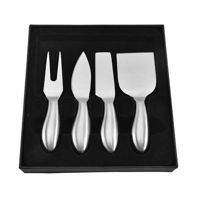 4 Pcs Butter Knife Stainless Steel Cutter Cheese Set with Hollow Handle