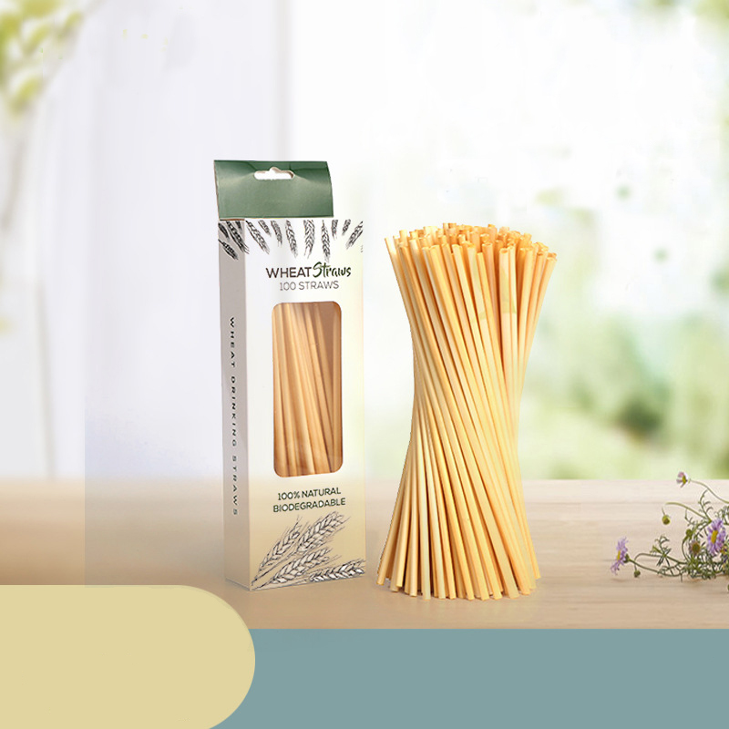 Wholesale Oem Natural Grass Organic Eco Friendly Reusable Biodegradable Drinking Wheat Straw Set