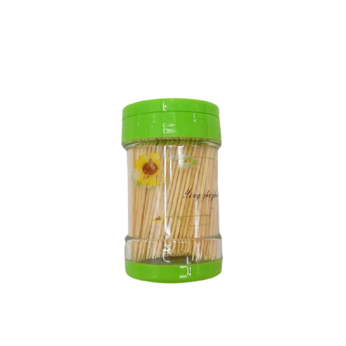 Portable Sharpener Stick Disposable Appetizer Tooth Pick Bamboo Wooden Toothpicks with Wrapped Pp Can Holder
