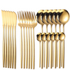 Wholesale 24 Pcs Matt Finished Gold Plated Cutlery Cutipol Stainless Steel Portugal Flatware Set