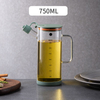 550 750 Ml Auto Flip Clear Glass Sauce and Vinegar Plastic Bottle Olive Oil Pot Dispenser with Handle for Kitchen