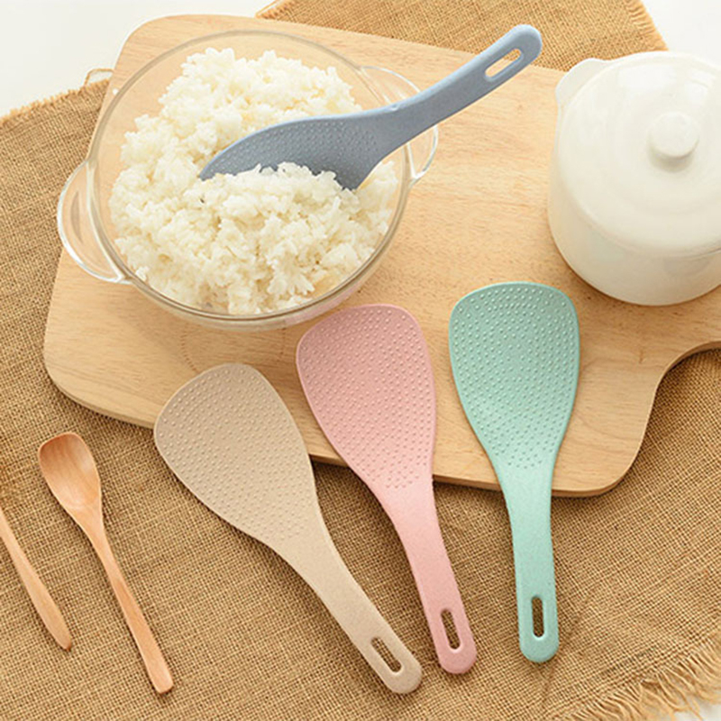 Factory Wholesale Reusable Non Stick Plastic Pp Wheat Straw Rice Spoon