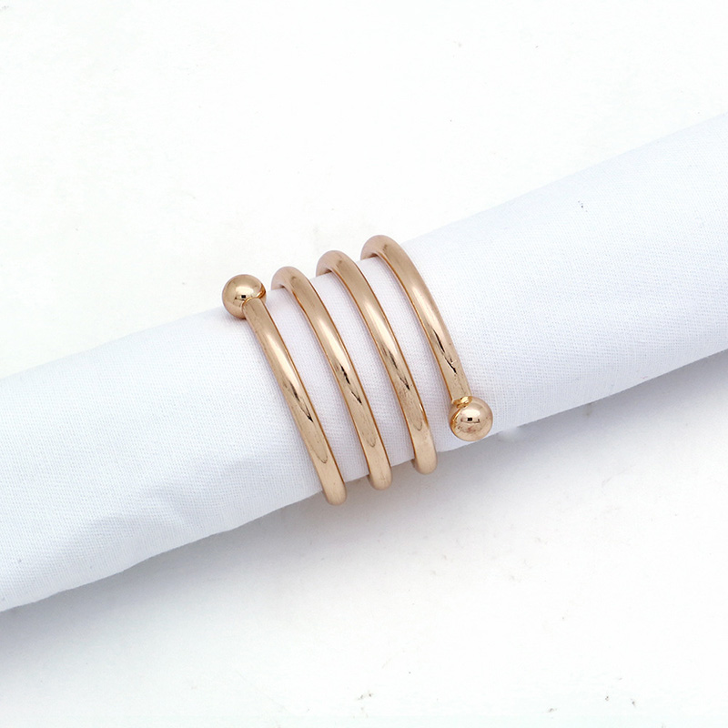 Gold Napkin Holder Metal Stainless Steel Elegant Wedding Tubes Napkin Rings