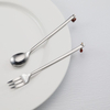  sliver Stainless Steel Tableware Creative Cute Spoon Fruit Fork Coffee Dessert Spoon Set