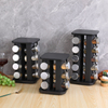 Hot selling kitchen spice display rack revolving spice jars funny salt & pepper shaker rotating spice jars 12/16/20 rectangle/round