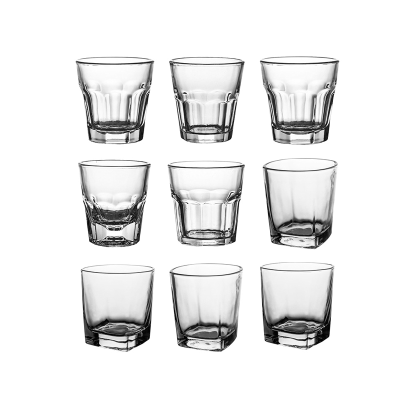 China sublimation clear glass small wine mug cup thick water bottom drinking coffee tea wine whiskey tumbler