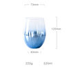 2020 China Custom New Design Colored Cobalt Blue Rim Flare Print Working Drinking Beer Mug Glitter Glass Tumbler