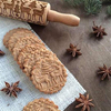 Wood Laser Engraving Christmas Elk Tree Embossed Rolling Pin