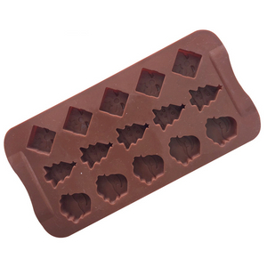 Wholesale Vintage Santa Claus Christmas Tree Shape Candy Silicone Mould Chocolate Mold