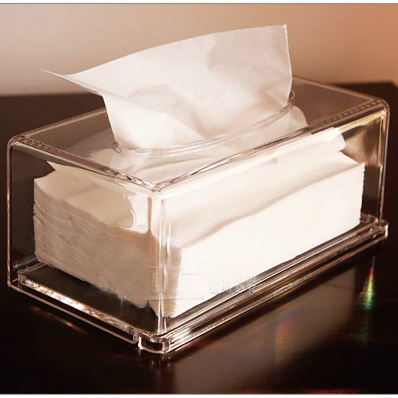 Wholesale Custom Printed Tissue Box Transparent Clear Cover Square Toilet Paper Acrylic Tissue Box