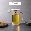 550 750 Ml Auto Flip Clear Glass Sauce and Vinegar Plastic Bottle Olive Oil Pot Dispenser with Handle for Kitchen