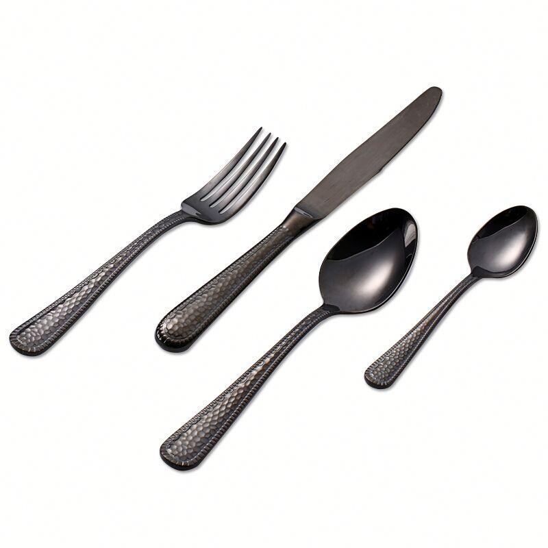 4-Pieces Matte Black Color 18/10 Stainless Steel Hollow Handle Cutlery Sets