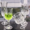 Transparent Drinking Crystal Vintage Embossed Goblet Clear Wine Glasses Cup