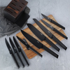 10pcs Knives Stainless Steel Knife Set With Block Stainless Steel hollow handle sliver black light cutting 