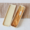 Korean 3 Pieces Travel Portable Reusable Gift Flatware Beech Wooden Fork Spoon Chopsticks Set with Box