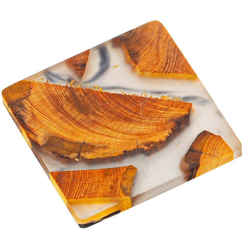 Wholesale Novelty High Quality Resin Wood Coaster Multipurpose Non-slip Heat Resistant Coasters for Drinks