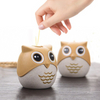 Cute Cartoon Owl Shape Toothpick Box Wheat Straw Toothpick Storage Box Novelty Funny Toothpick Holder