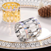 Stainless Steel Gold Napkin Rings Holder Flower Metal Elegant Wedding Big Sugarcane Tubes Napkin Rings