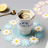 Wholesale Floral Silicone Coffee Cup Mat Non-slip Waterproof Reusable Cup Coaster Multipurpose Heat Resistant Table Mat