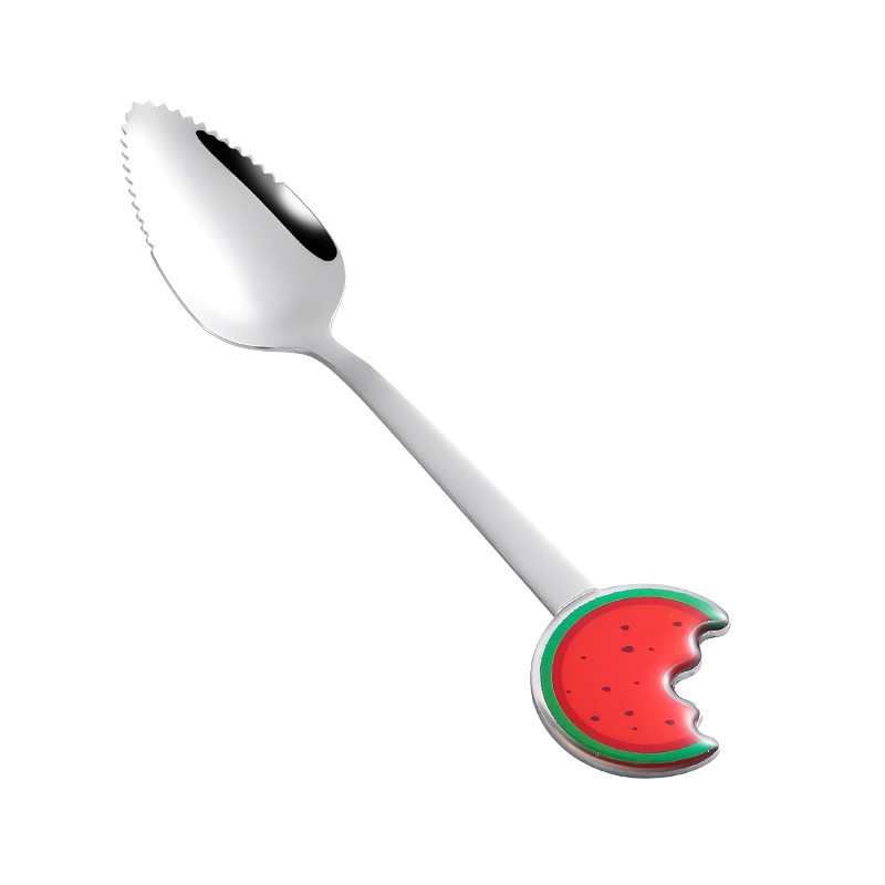 Creative Cute Color Fruit Handle Spoon Metal Stainless Steel Dessert Coffee Spoon